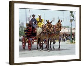 Woman in Flamenco Dress in Parade at Feria de Abril, Sevilla, Spain-Merrill Images-Framed Photographic Print