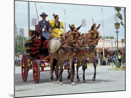 Woman in Flamenco Dress in Parade at Feria de Abril, Sevilla, Spain-Merrill Images-Mounted Photographic Print