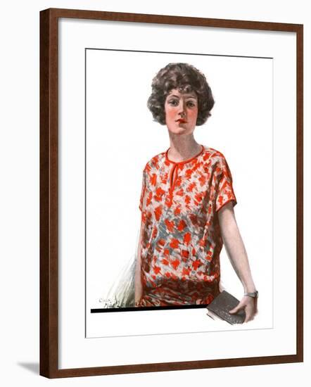 "Woman in Floral Print,"January 27, 1923-Charles A. MacLellan-Framed Giclee Print