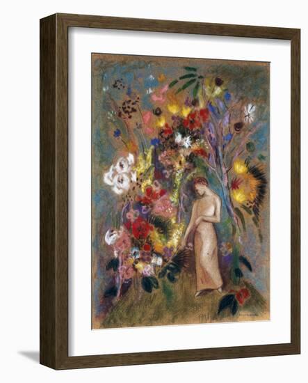 Woman in Flowers, 1904-Odilon Redon-Framed Giclee Print