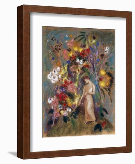 Woman in Flowers, 1904-Odilon Redon-Framed Giclee Print