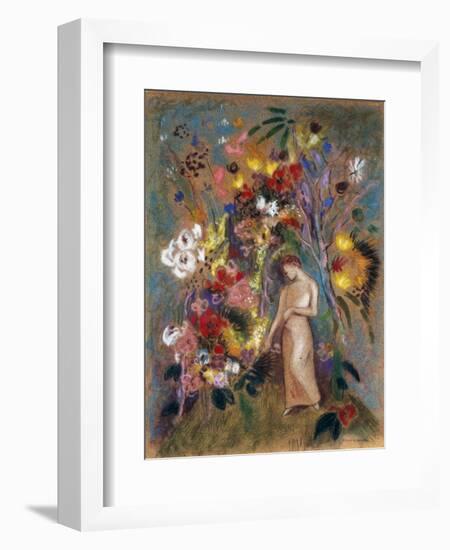 Woman in Flowers, 1904-Odilon Redon-Framed Giclee Print