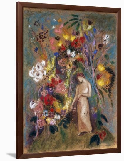 Woman in Flowers, 1904-Odilon Redon-Framed Giclee Print