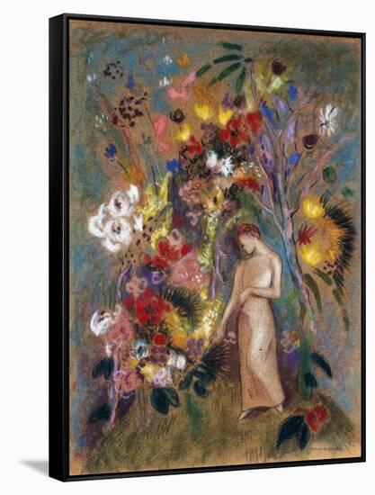 Woman in Flowers, 1904-Odilon Redon-Framed Stretched Canvas