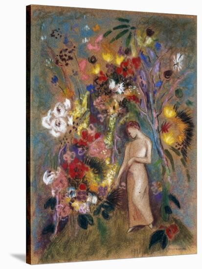 Woman in Flowers, 1904-Odilon Redon-Stretched Canvas