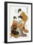 Woman in Front of Mirror While Having Her Hair Combed-null-Framed Giclee Print