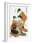 Woman in Front of Mirror While Having Her Hair Combed-null-Framed Giclee Print