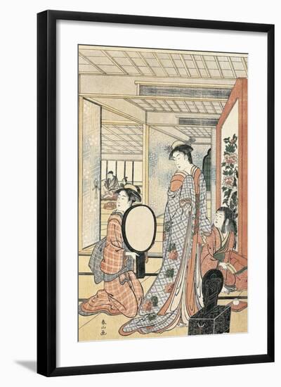 Woman in Front of Mirror-Katsukawa Shunsho-Framed Giclee Print