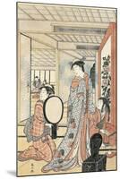 Woman in Front of Mirror-Katsukawa Shunsho-Mounted Giclee Print