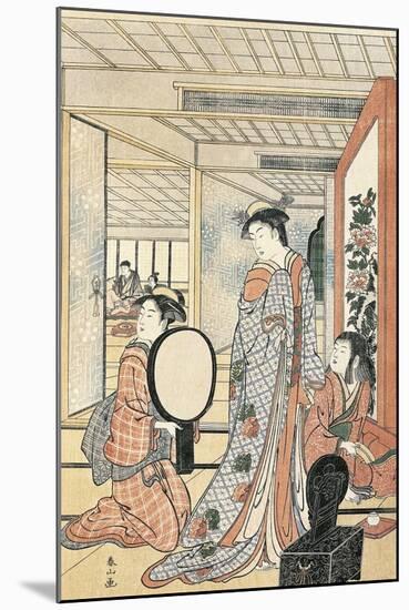 Woman in Front of Mirror-Katsukawa Shunsho-Mounted Giclee Print