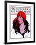 "Woman in Fur and Red Hat," Country Gentleman Cover, October 13, 1923-WM. Hoople-Framed Giclee Print