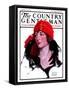 "Woman in Fur and Red Hat," Country Gentleman Cover, October 13, 1923-WM. Hoople-Framed Stretched Canvas