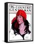 "Woman in Fur and Red Hat," Country Gentleman Cover, October 13, 1923-WM. Hoople-Framed Stretched Canvas