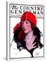 "Woman in Fur and Red Hat," Country Gentleman Cover, October 13, 1923-WM. Hoople-Stretched Canvas