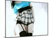 Woman in Garter Belts and Plaid Skirt-Paula Iannuzzi-Mounted Photographic Print