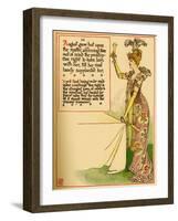 Woman In Gorgeous Gown Lifts A Glass To Toast-Walter Crane-Framed Art Print