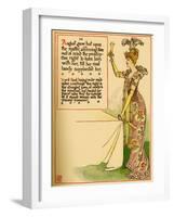 Woman In Gorgeous Gown Lifts A Glass To Toast-Walter Crane-Framed Art Print