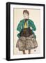 Woman in Green Blouse with Muff, 1915 (Gouache and Pencil on Paper Laid Down on Card)-Egon Schiele-Framed Giclee Print