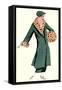 Woman in Green Coat by Jeanne Lanvin-null-Framed Stretched Canvas