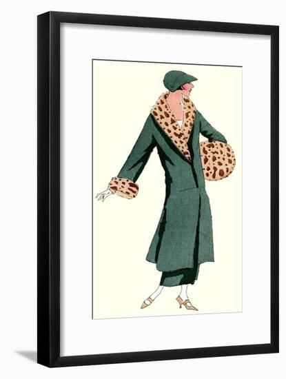 Woman in Green Coat by Jeanne Lanvin-null-Framed Art Print