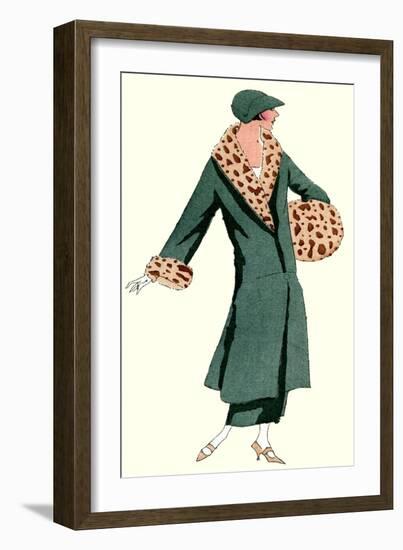 Woman in Green Coat by Jeanne Lanvin-null-Framed Art Print