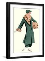 Woman in Green Coat by Jeanne Lanvin-null-Framed Art Print