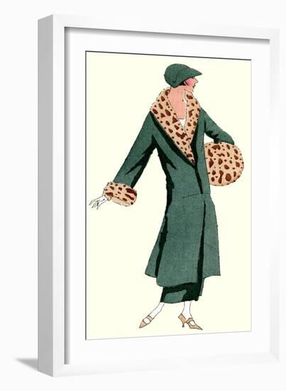 Woman in Green Coat by Jeanne Lanvin-null-Framed Art Print