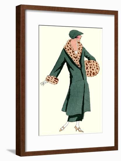 Woman in Green Coat by Jeanne Lanvin-null-Framed Art Print