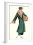 Woman in Green Coat by Jeanne Lanvin-null-Framed Art Print