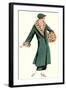 Woman in Green Coat by Jeanne Lanvin-null-Framed Art Print