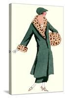 Woman in Green Coat by Jeanne Lanvin-null-Stretched Canvas