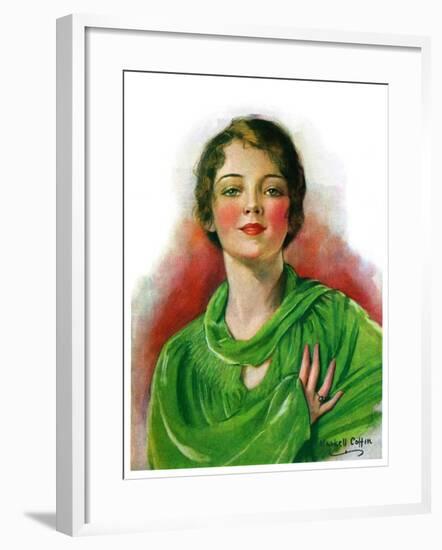 "Woman in Green,"March 23, 1929-William Haskell Coffin-Framed Giclee Print