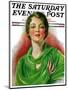 "Woman in Green," Saturday Evening Post Cover, March 23, 1929-William Haskell Coffin-Mounted Giclee Print