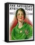 "Woman in Green," Saturday Evening Post Cover, March 23, 1929-William Haskell Coffin-Framed Stretched Canvas