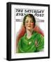 "Woman in Green," Saturday Evening Post Cover, March 23, 1929-William Haskell Coffin-Framed Giclee Print