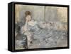 Woman in Grey Reclining, 1879 (Oil on Canvas)-Berthe Morisot-Framed Stretched Canvas