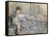 Woman in Grey Reclining, 1879 (Oil on Canvas)-Berthe Morisot-Framed Stretched Canvas