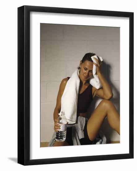 Woman in Gym after Workout, New York, New York, USA-null-Framed Photographic Print