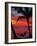 Woman in Hammock, and Palm Trees at Sunset, Coral Coast, Viti Levu, Fiji, South Pacific-David Wall-Framed Photographic Print