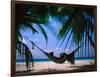 Woman in Hammock on Beach, Ari Atoll, Maldives-Stuart Westmorland-Framed Photographic Print