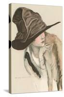 Woman in Hat-null-Stretched Canvas