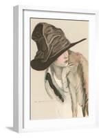 Woman in Hat-null-Framed Art Print