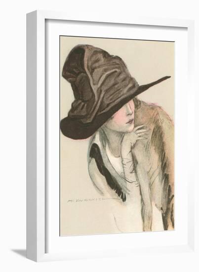 Woman in Hat-null-Framed Art Print