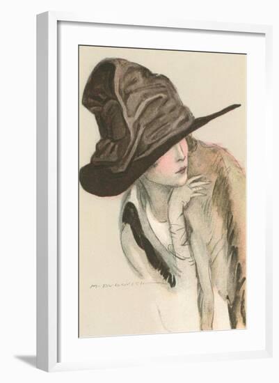 Woman in Hat-null-Framed Art Print