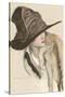 Woman in Hat-null-Stretched Canvas