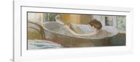 Woman in Her Bath, Sponging Her Leg, circa 1883-Edgar Degas-Framed Giclee Print