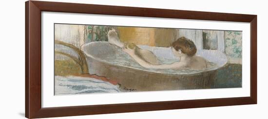 Woman in Her Bath, Sponging Her Leg, circa 1883-Edgar Degas-Framed Giclee Print