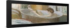 Woman in Her Bath, Sponging Her Leg, circa 1883-Edgar Degas-Framed Premium Giclee Print