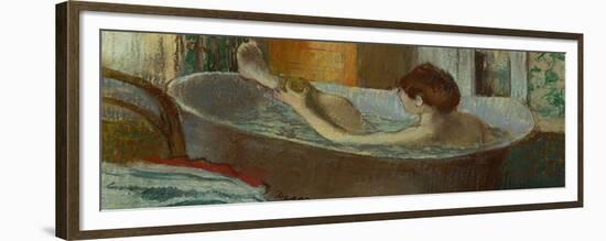 Woman in Her Bath, Washing a Leg, 1883-1884-Edgar Degas-Framed Giclee Print