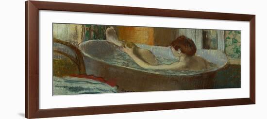 Woman in Her Bath, Washing a Leg, 1883-1884-Edgar Degas-Framed Giclee Print